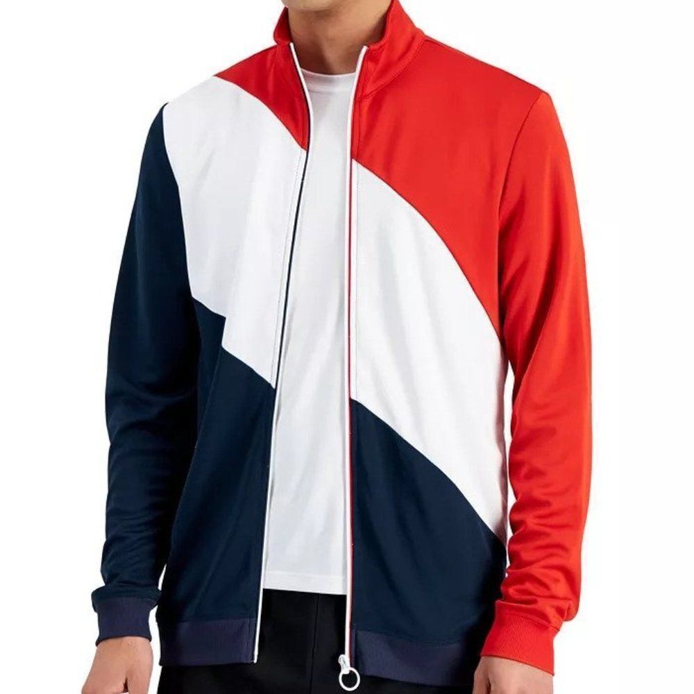 ID Ideology Men's Regular-Fit Colorblocked Track Jacket